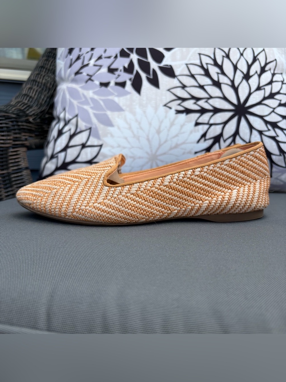 Birdies The Blackbird Loafer in Honey Herringbone Raffa Sz 6 Knot Slip On Flat - Picture 15 of 15